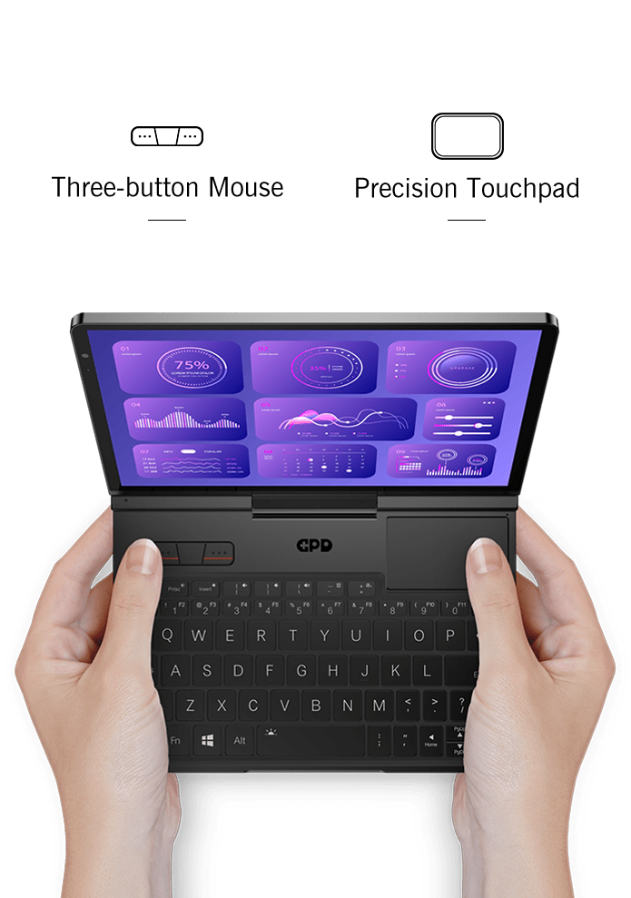 GPD Pocket 4 Handheld Mini Laptop — 8.8" Touch Screen, Portable Gaming & Office PC