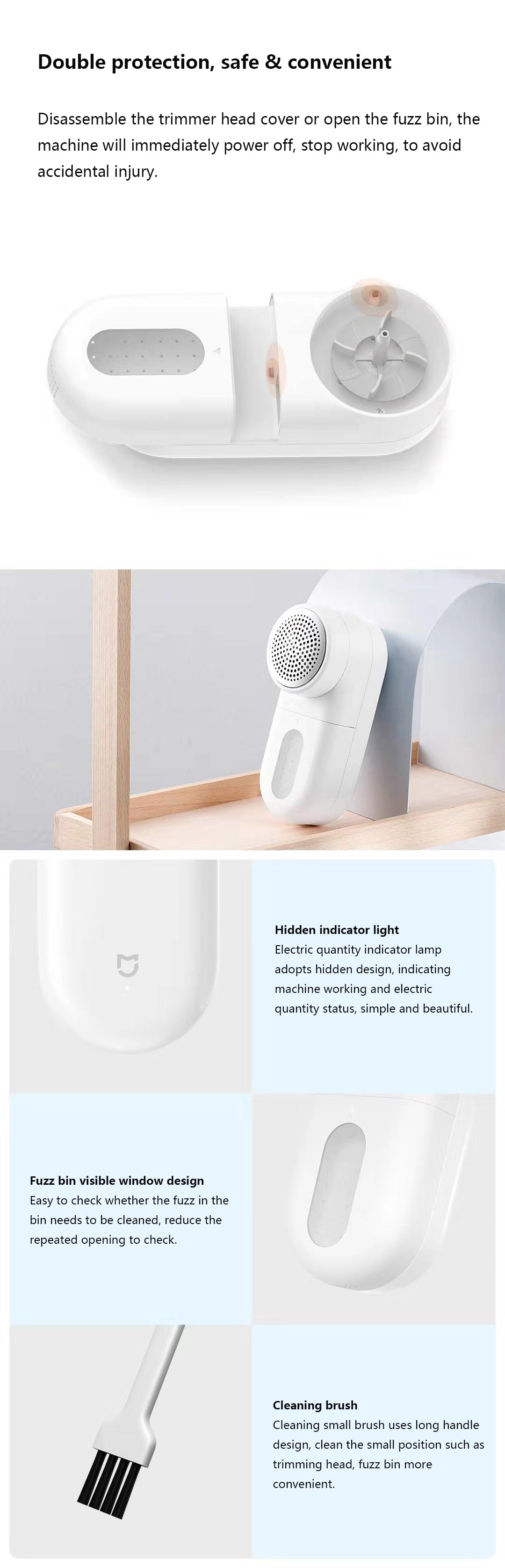 Xiaomi MIJIA Rechargeable Lint Remover – Portable Fabric Shaver for Clothes & Sweaters