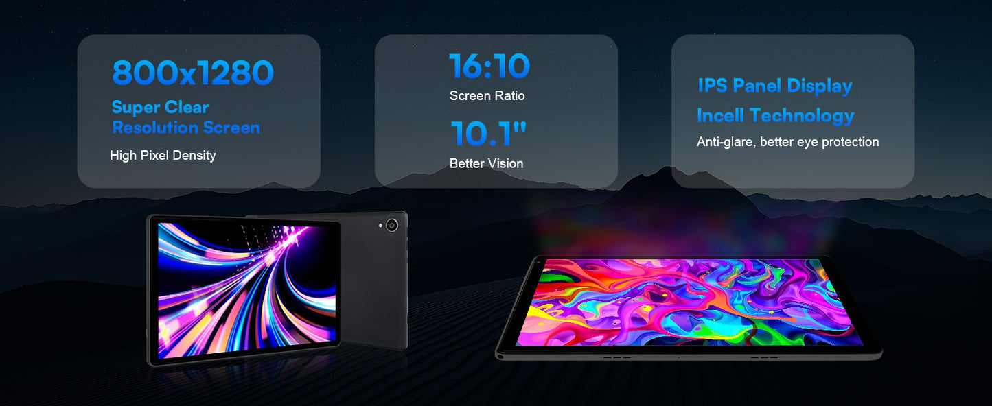 URAO 10" Android 15 Tablet – 24GB RAM, 128GB+1TB, WiFi 6, 8MP Camera, Bundle Set
