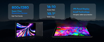 URAO 10" Android 15 Tablet – 24GB RAM, 128GB+1TB, WiFi 6, 8MP Camera, Bundle Set