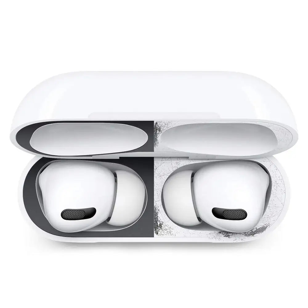 Black R.E.D. Shopping Airpods Shield Case with textured exterior and precise cutouts for easy access.