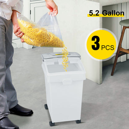 VEVOR 25L Dry Ingredient Storage Bin with Scoop & Casters – Dustproof, Commercial Kitchen