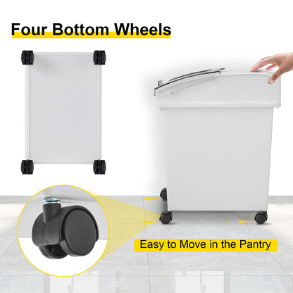VEVOR 25L Dry Ingredient Storage Bin with Scoop & Casters – Dustproof, Commercial Kitchen