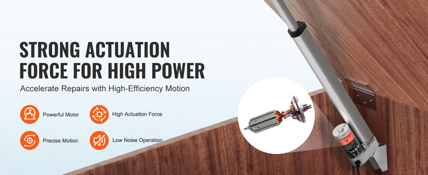 SucceBuy 12V Linear Actuator – IP54 Waterproof, 1000N Force