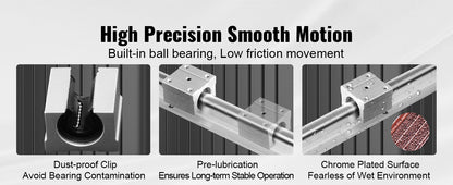 SBR Linear Guide Rails 800–2200mm with UU Bearing Blocks (2+4 Set)