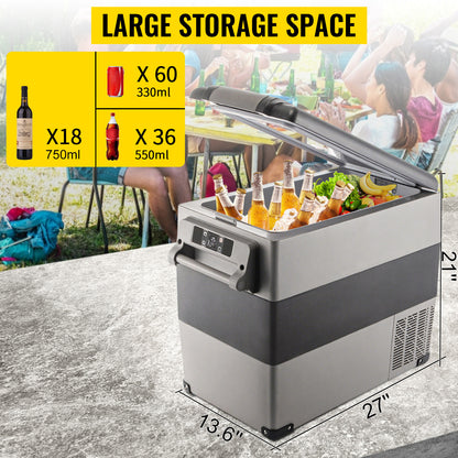 SucceBuy Portable Car Refrigerator 20L–55L | Compressor Cooler & Freezer | 12V/24V DC | Camping