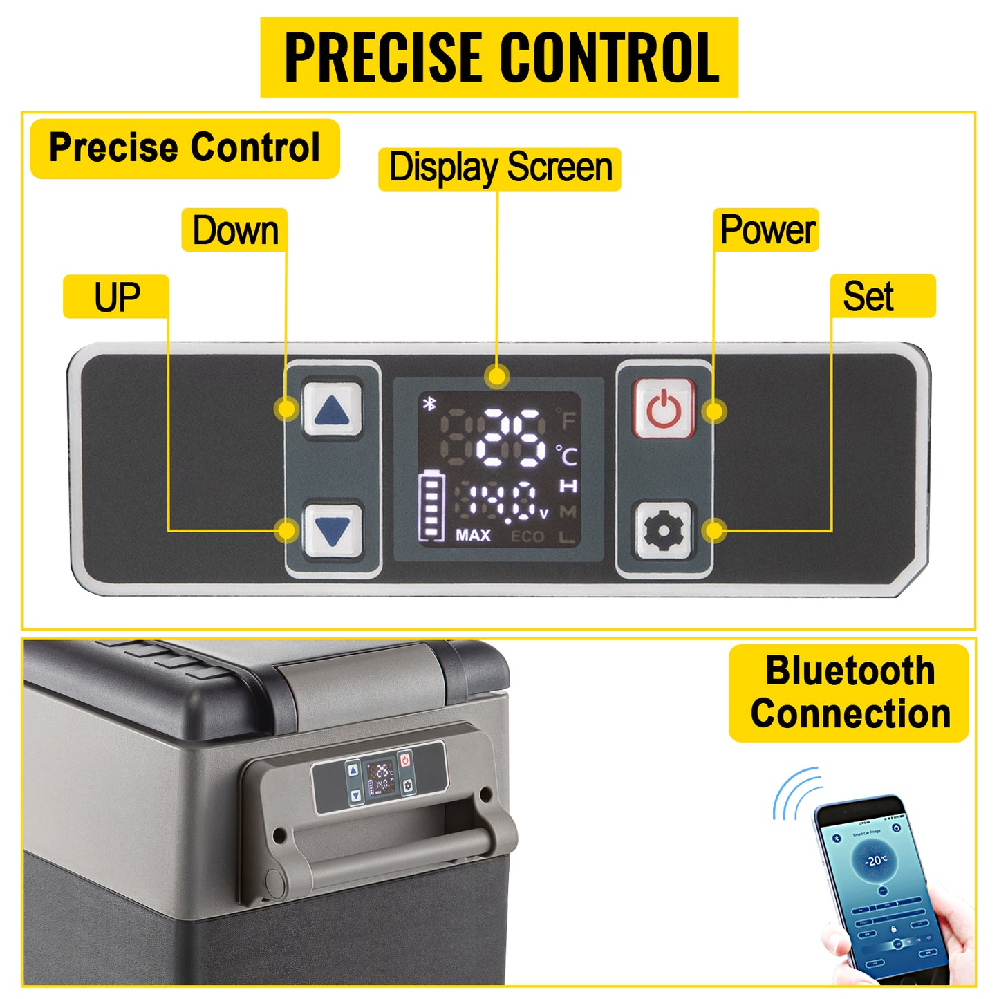 SucceBuy Portable Car Refrigerator 20L–55L | Compressor Cooler & Freezer | 12V/24V DC | Camping