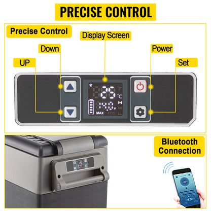 SucceBuy Portable Car Refrigerator 20L–55L | Compressor Cooler & Freezer | 12V/24V DC | Camping