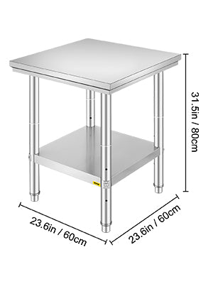 SucceBuy Stainless Steel Kitchen Work Bench – Commercial Catering Worktable with Undershelf | 286–330 LBS | Restaurant & Garage