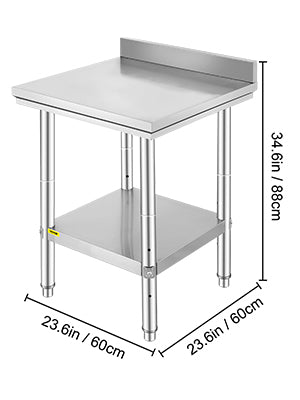 SucceBuy Stainless Steel Kitchen Work Bench – Commercial Catering Worktable with Undershelf | 286–330 LBS | Restaurant & Garage