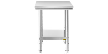 SucceBuy Stainless Steel Kitchen Work Bench – Commercial Catering Worktable with Undershelf | 286–330 LBS | Restaurant & Garage