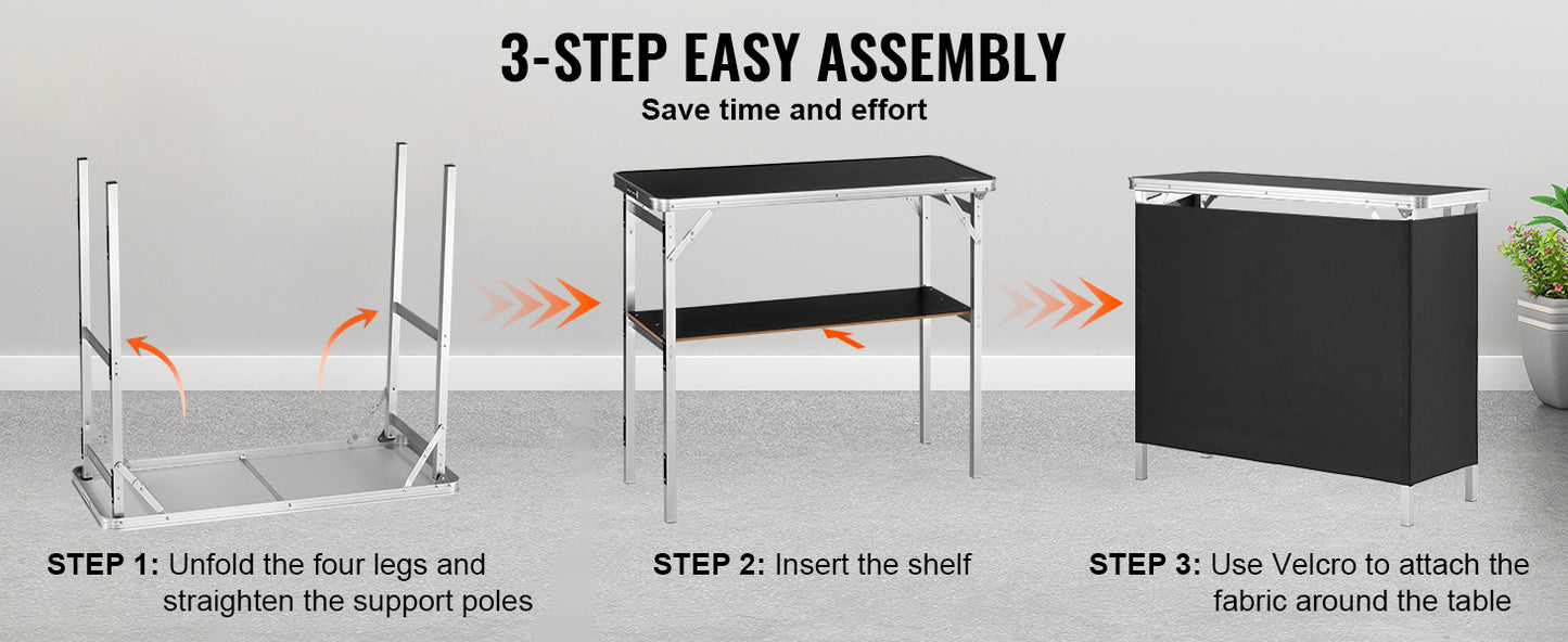 SucceBuy Portable Folding Bar Table | Trade Show Podium with Carrying Case