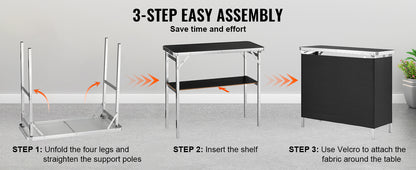 SucceBuy Portable Folding Bar Table | Trade Show Podium with Carrying Case