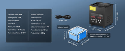 SucceBuy Ultrasonic Cleaner 2L–15L | Portable | Home & Kitchen Use