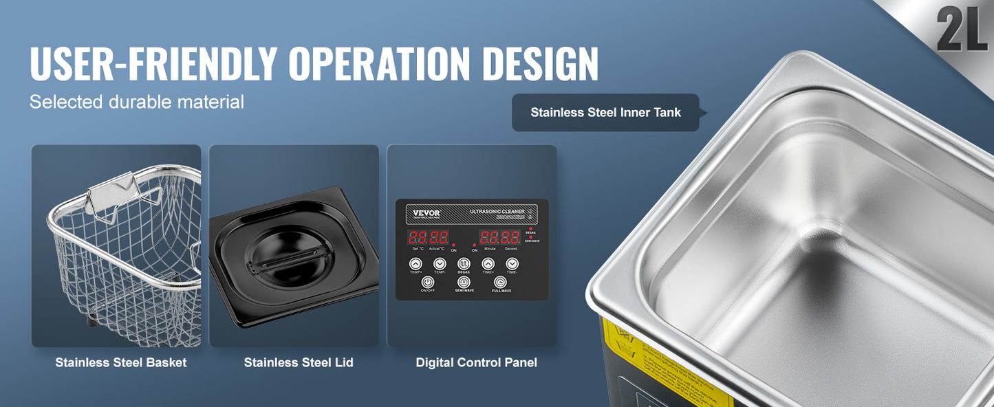 SucceBuy Ultrasonic Cleaner 2L–15L | Portable | Home & Kitchen Use