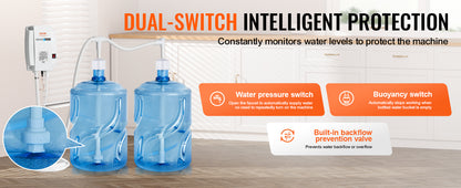 SucceBuy Electric Water Dispenser Pump — 2x5 Gallon Bottled Water, Double-Pipe Auto Dispensing