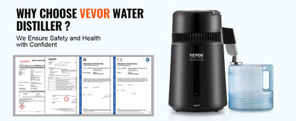 SucceBuy Water Distiller 4L | 750W Countertop Pure Water Purifier