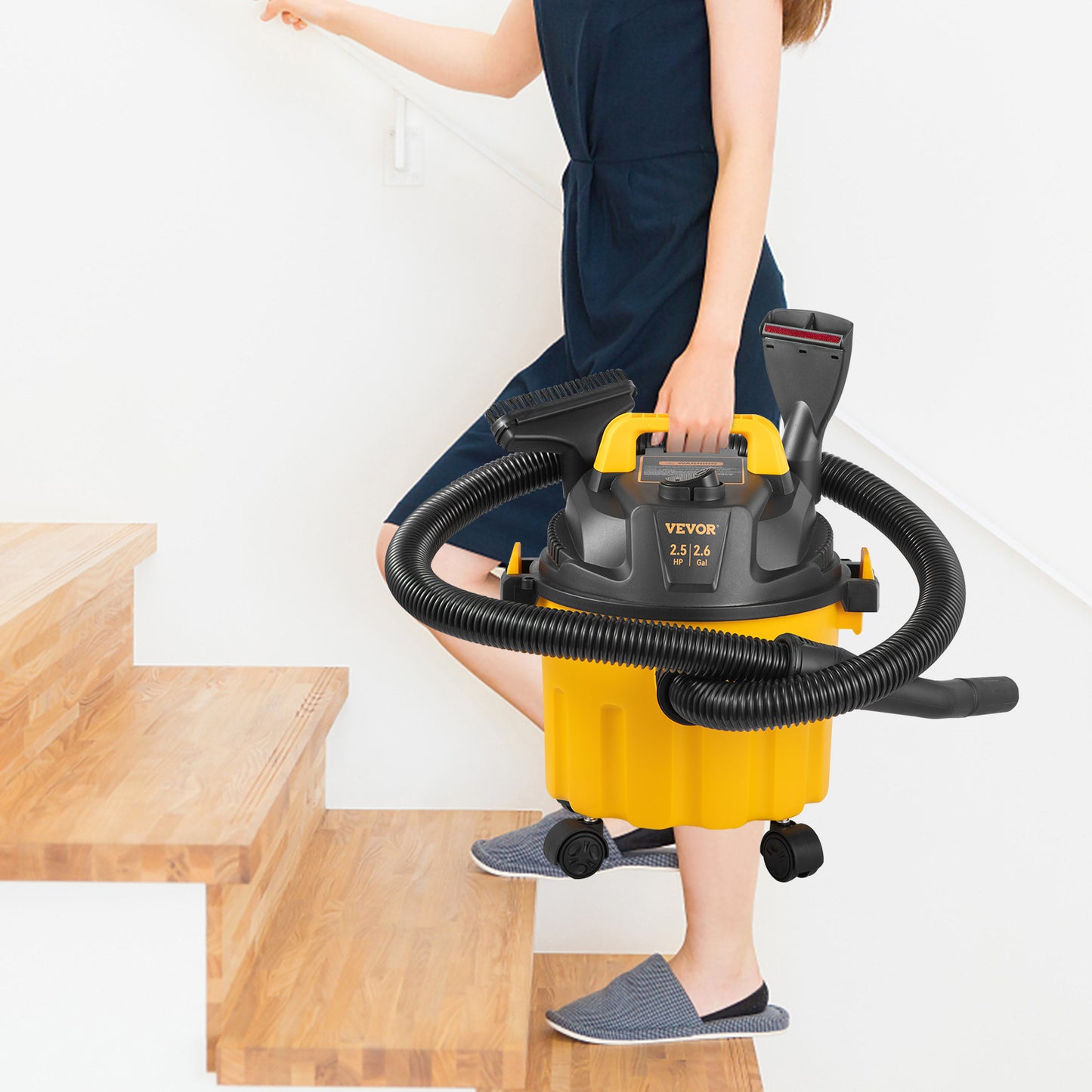 SucceBuy Wet Dry Vac 2.6 Gallon | 2.5 Peak HP | 3-in-1 Shop Vacuum with Blower